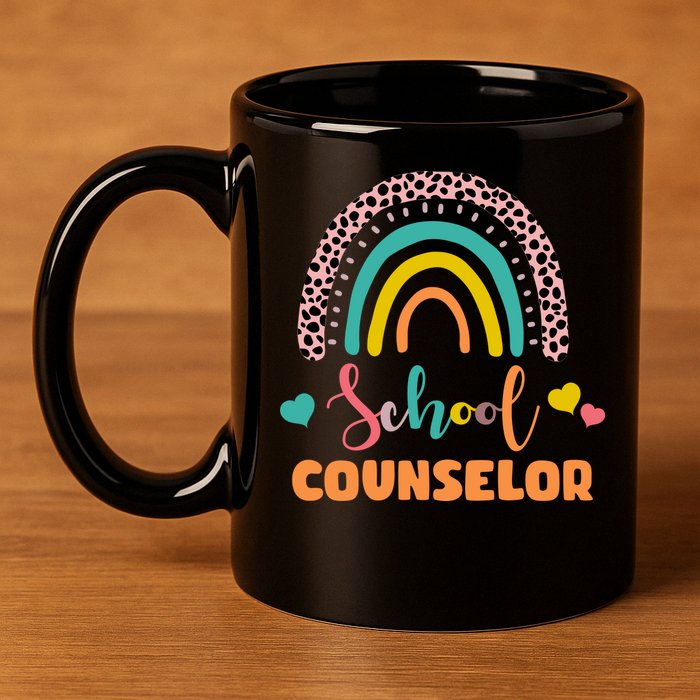 Cute School Counselor Rainbow 11oz C Handle Ceramic Mug