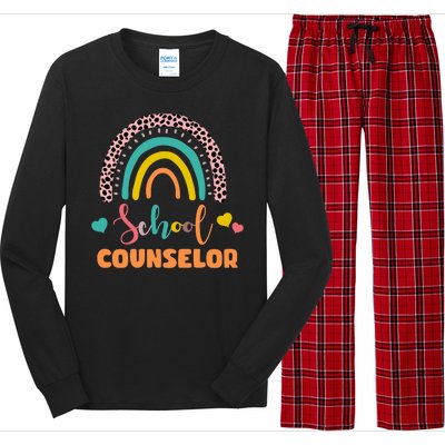 Cute School Counselor Rainbow Long Sleeve Pajama Set