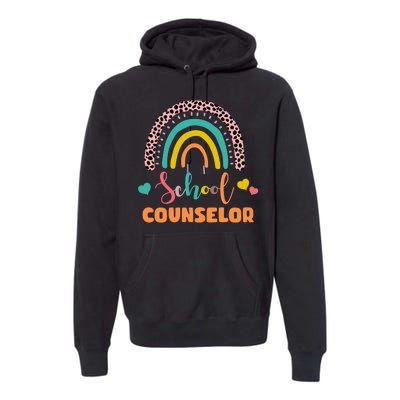 Cute School Counselor Rainbow Premium Hoodie