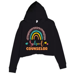 Cute School Counselor Rainbow Crop Fleece Hoodie