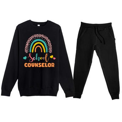 Cute School Counselor Rainbow Premium Crewneck Sweatsuit Set