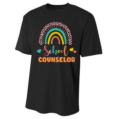 Cute School Counselor Rainbow Performance Sprint T-Shirt