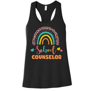 Cute School Counselor Rainbow Women's Racerback Tank