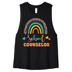 Cute School Counselor Rainbow Women's Racerback Cropped Tank