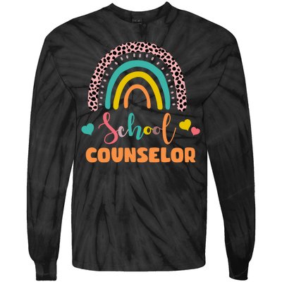 Cute School Counselor Rainbow Tie-Dye Long Sleeve Shirt