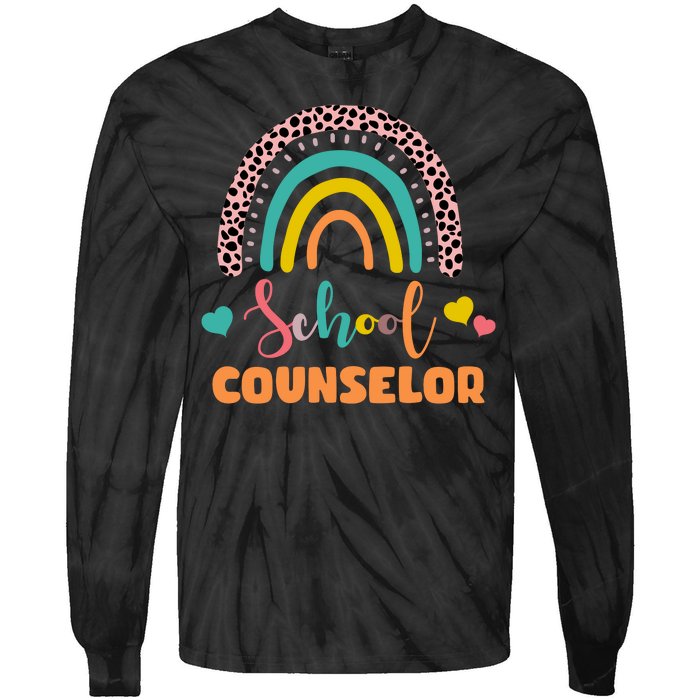 Cute School Counselor Rainbow Tie-Dye Long Sleeve Shirt