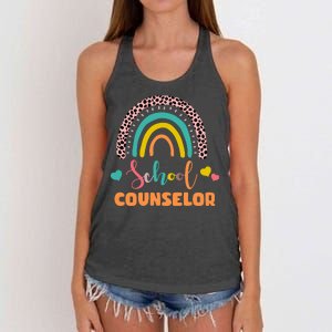 Cute School Counselor Rainbow Women's Knotted Racerback Tank