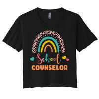 Cute School Counselor Rainbow Women's Crop Top Tee