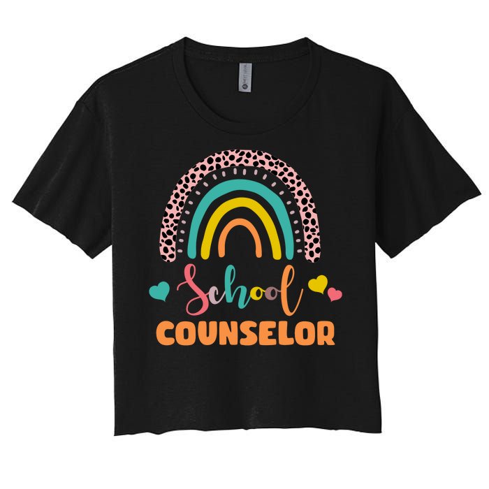 Cute School Counselor Rainbow Women's Crop Top Tee