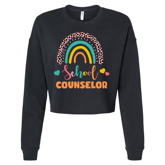 Cute School Counselor Rainbow Cropped Pullover Crew