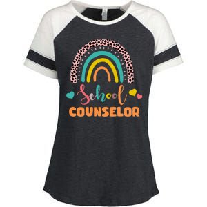 Cute School Counselor Rainbow Enza Ladies Jersey Colorblock Tee