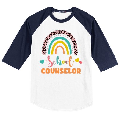 Cute School Counselor Rainbow Baseball Sleeve Shirt