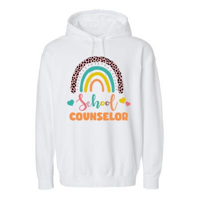 Cute School Counselor Rainbow Garment-Dyed Fleece Hoodie