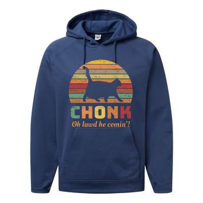 Chonk Scale Cat Meme Chonk Cat Performance Fleece Hoodie