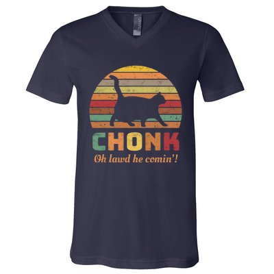 Chonk Scale Cat Meme Chonk Cat V-Neck T-Shirt