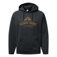 Colorado Springs Colorado Awesome Mountain Design Souvenir Performance Fleece Hoodie