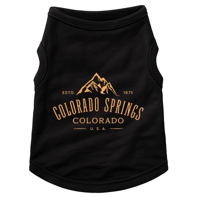 Colorado Springs Colorado Awesome Mountain Design Souvenir Doggie Tank