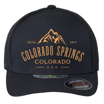 Colorado Springs Colorado Awesome Mountain Design Souvenir Flexfit Unipanel Trucker Cap