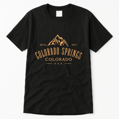 Colorado Springs Colorado Awesome Mountain Design Souvenir Tall T-Shirt