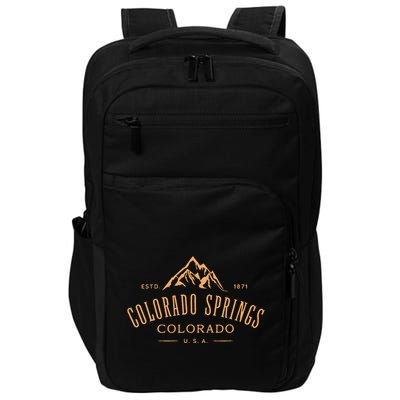 Colorado Springs Colorado Awesome Mountain Design Souvenir Impact Tech Backpack