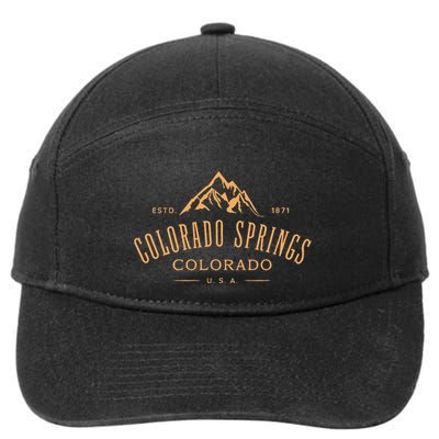 Colorado Springs Colorado Awesome Mountain Design Souvenir 7-Panel Snapback Hat