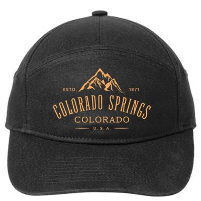 Colorado Springs Colorado Awesome Mountain Design Souvenir 7-Panel Snapback Hat