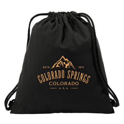 Colorado Springs Colorado Awesome Mountain Design Souvenir Drawstring Bag