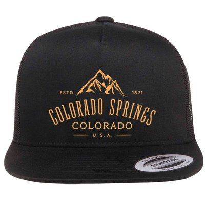 Colorado Springs Colorado Awesome Mountain Design Souvenir Flatbill Hat