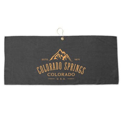 Colorado Springs Colorado Awesome Mountain Design Souvenir Large Microfiber Waffle Golf Towel