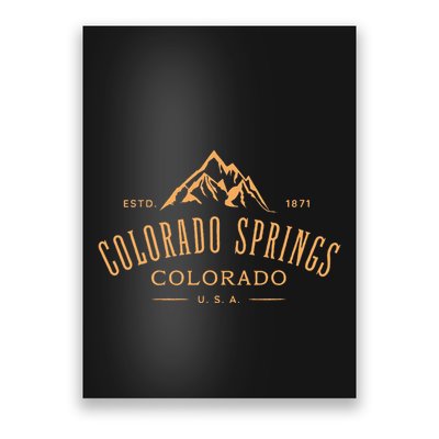 Colorado Springs Colorado Awesome Mountain Design Souvenir Poster