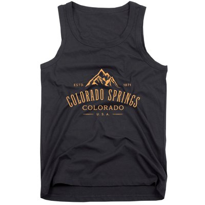 Colorado Springs Colorado Awesome Mountain Design Souvenir Tank Top