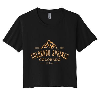 Colorado Springs Colorado Awesome Mountain Design Souvenir Crop Top