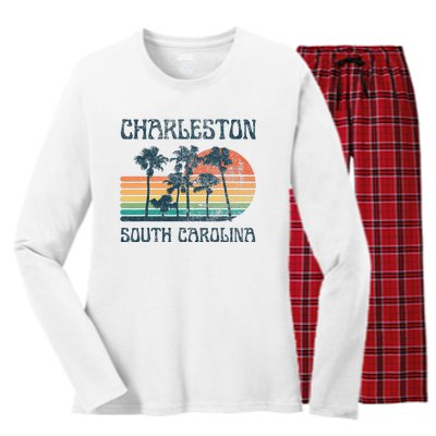 Charleston South Carolina Beach Summer Vacation Women's Long Sleeve Flannel Pajama Set 