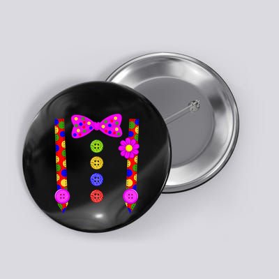 Clown Suspenders Costume Halloween Day Button