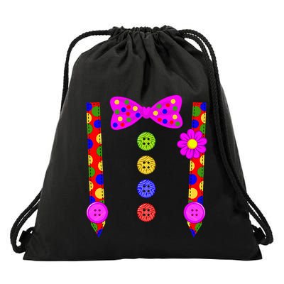 Clown Suspenders Costume Halloween Day Drawstring Bag