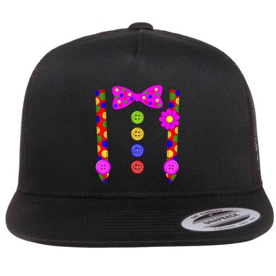 Clown Suspenders Costume Halloween Day Flatbill Hat