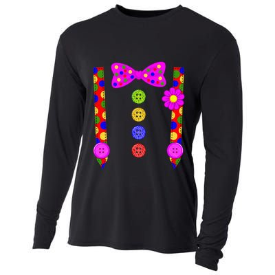 Clown Suspenders Costume Halloween Day Cooling Performance Long Sleeve Crew