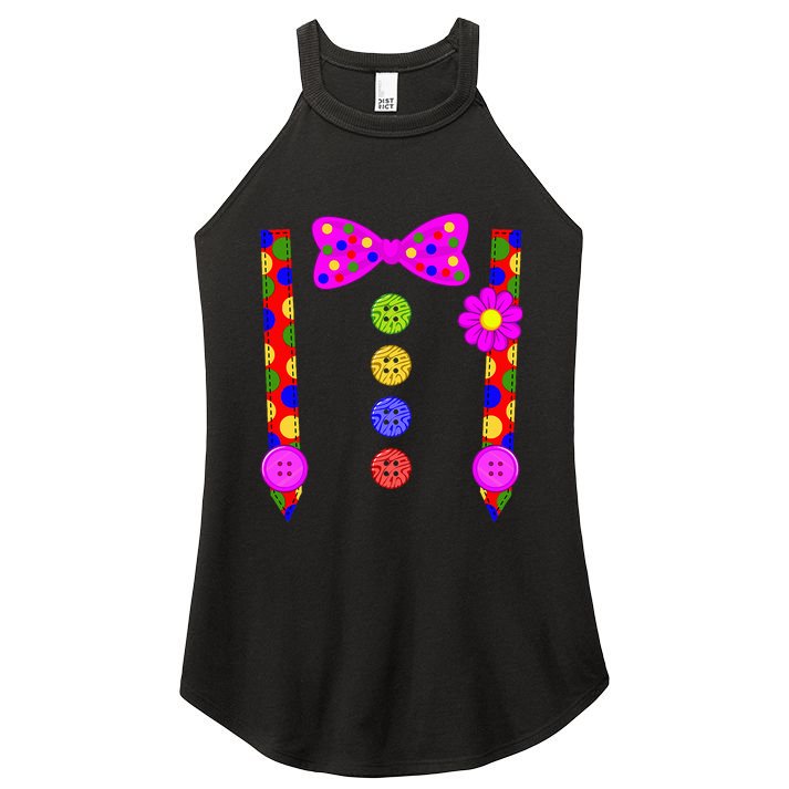 Clown Suspenders Costume Halloween Day Women's Perfect Tri Rocker Tank