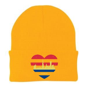 City Skyline Cityscape Heart Shape Birds Flying Dubai Gift Knit Cap Winter Beanie