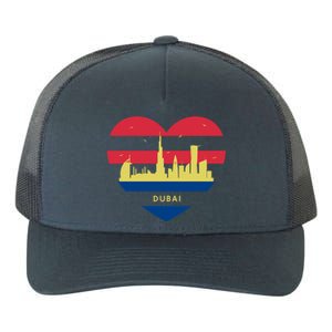 City Skyline Cityscape Heart Shape Birds Flying Dubai Gift Yupoong Adult 5-Panel Trucker Hat