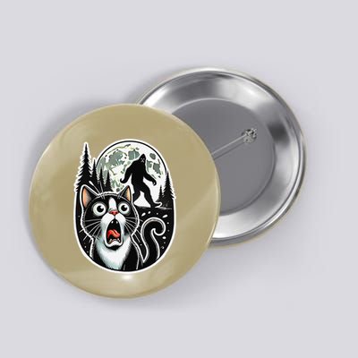 Cool Sasquatchscared Cat Funny Bigfoot Button