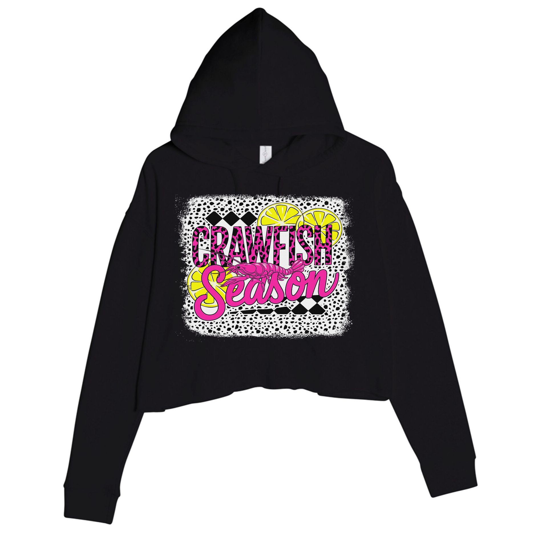 Crawfish Season Crawfish Boil Lobster Cajun Women Crop Fleece Hoodie
