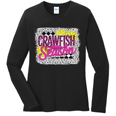 Crawfish Season Crawfish Boil Lobster Cajun Women Ladies Long Sleeve Shirt