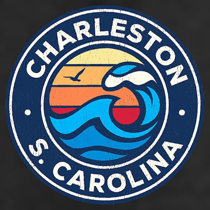 Charleston South Carolina Sc Vintage Nautical Waves Design Hat