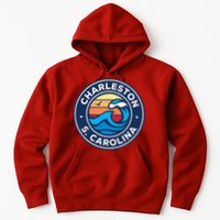Charleston South Carolina Sc Vintage Nautical Waves Design Hoodie