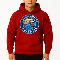 Charleston South Carolina Sc Vintage Nautical Waves Design Hoodie