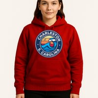 Charleston South Carolina Sc Vintage Nautical Waves Design Hoodie