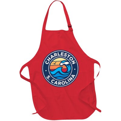 Charleston South Carolina Sc Vintage Nautical Waves Design Apron