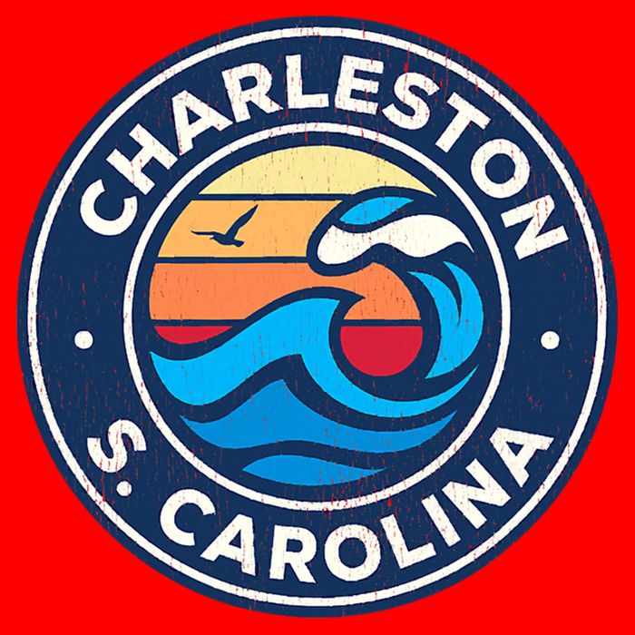 Charleston South Carolina Sc Vintage Nautical Waves Design Tank Top