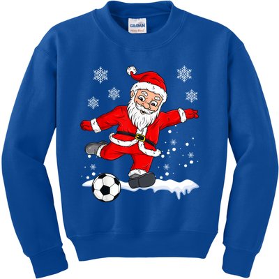 Christmas Santa Claus Soccer Ball Funny Boys Girls Xmas Gift Kids Sweatshirt